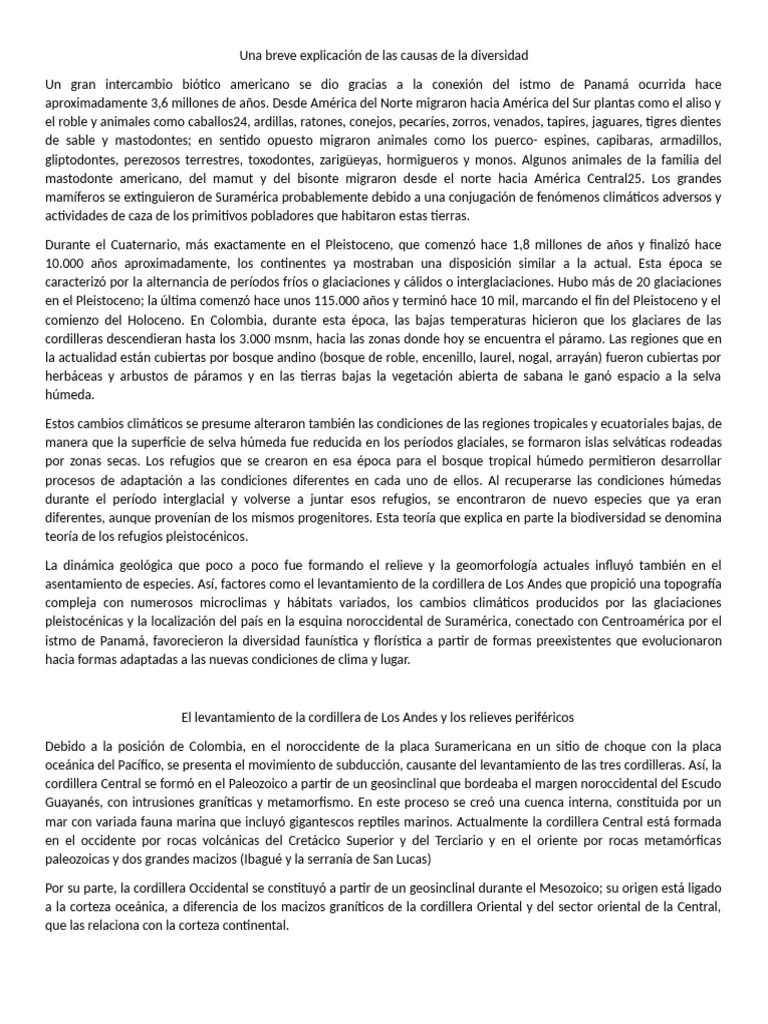 Causas De La Biodiversidad | PDF