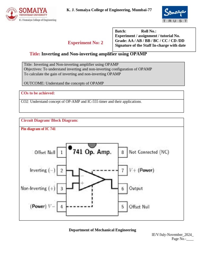 OPAMP Amplifier Lab Guide | PDF | Operational Amplifier | Technology ...