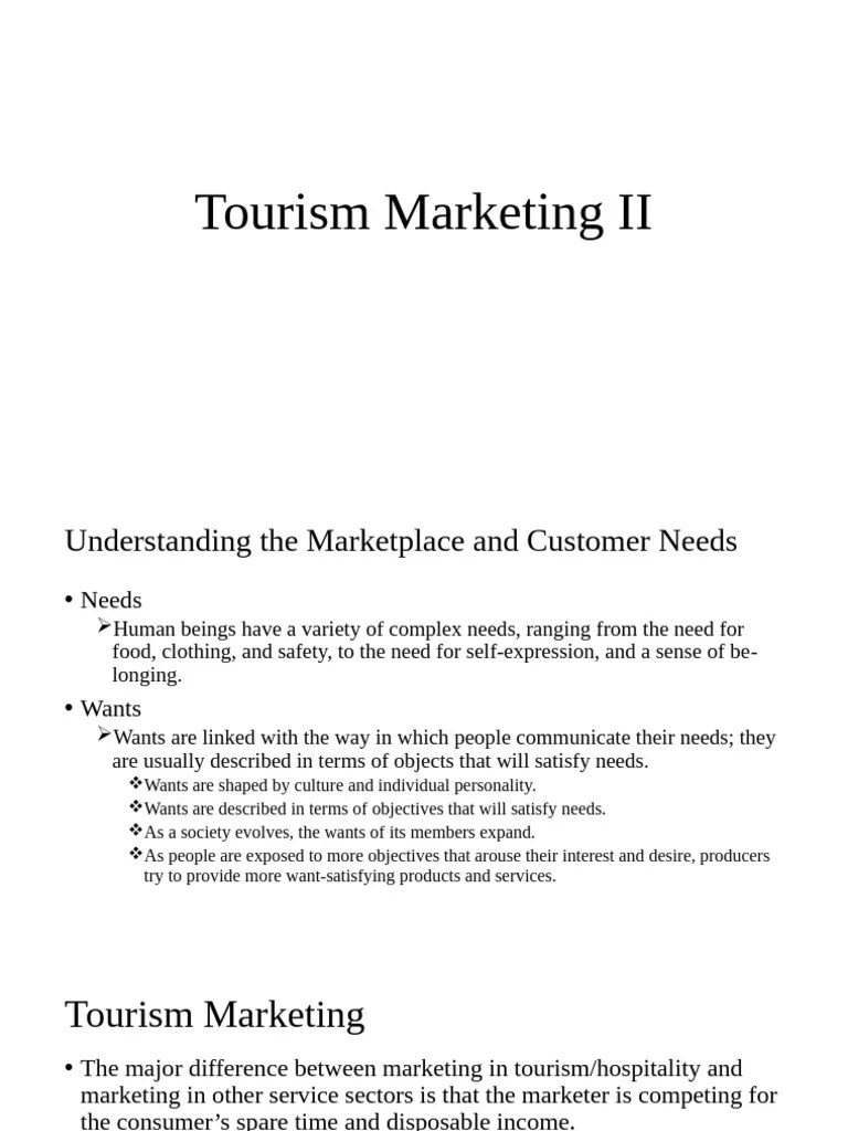 Tourism Marketing II | PDF