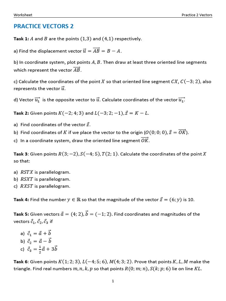 Practice Vectors 2 | PDF | Computers
