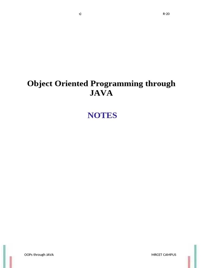 Object Oriented Programming Through Java | PDF