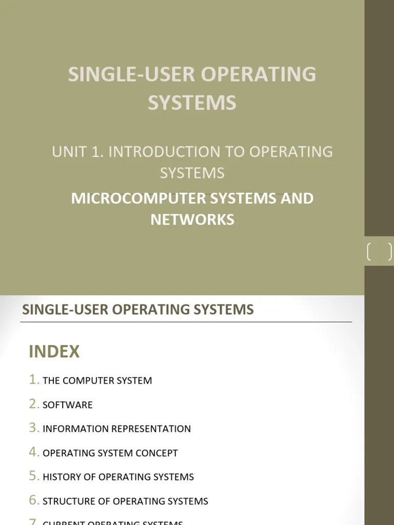 Unit 01. Introduction To Operating Systems. Presentation | PDF