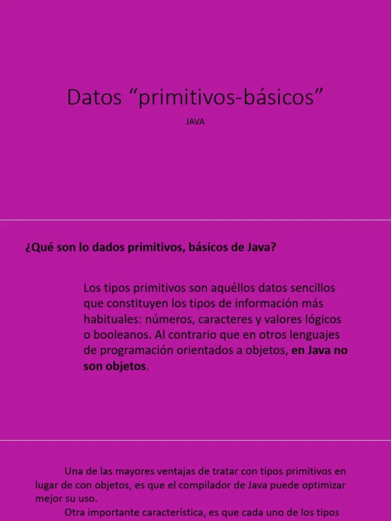05 Datos - Primitivos - Java | PDF