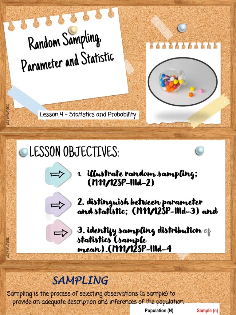 LESSON 4 - Q3 - Random Sampling Parameter And Statistic And Sampling ...