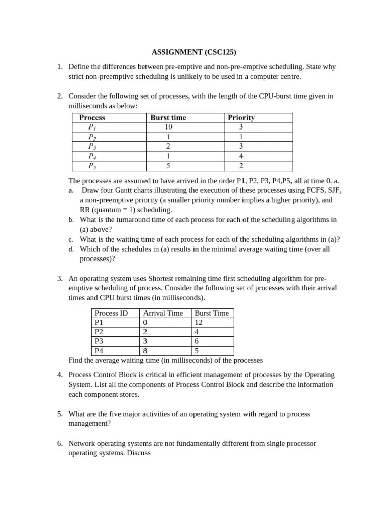 ASSIGNMENT Tutorial Questions | PDF