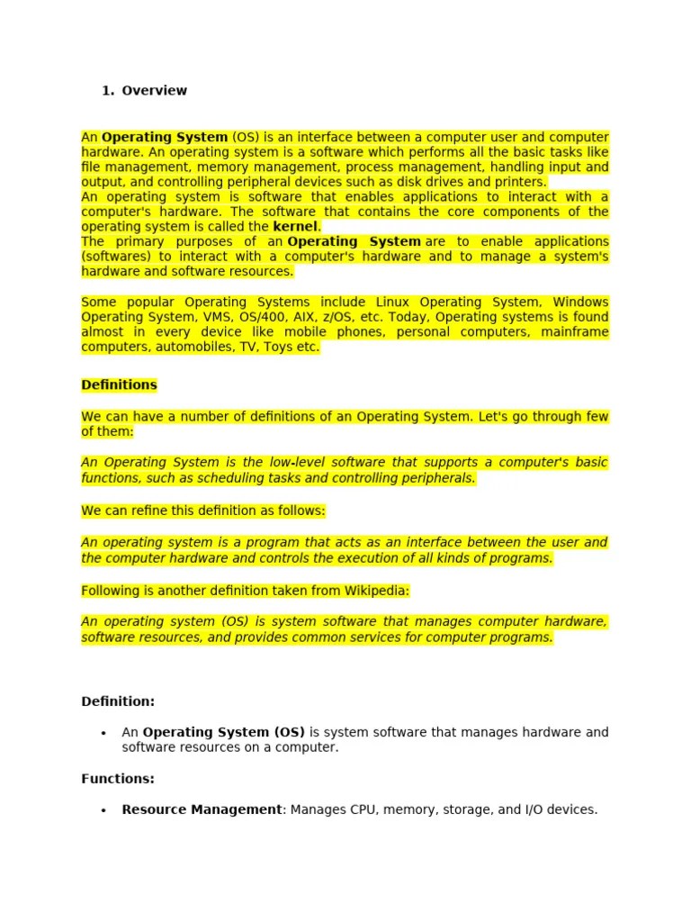 Operating System | PDF | Operating System | Scheduling (Computing)