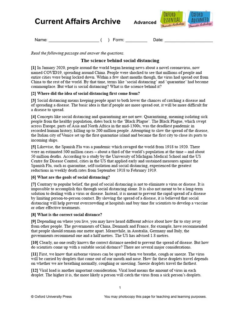 Science Behind Social Distancing Advanced | PDF