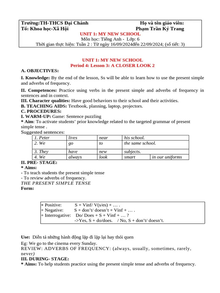 LESSON PLAN 6 _ WEEK 2 | PDF