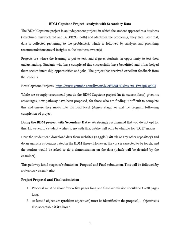 BDM Capstone Project- Analysis With Secondary Data | PDF