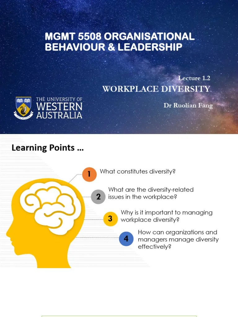 Lecture 1.2 Workplace Diversity | PDF