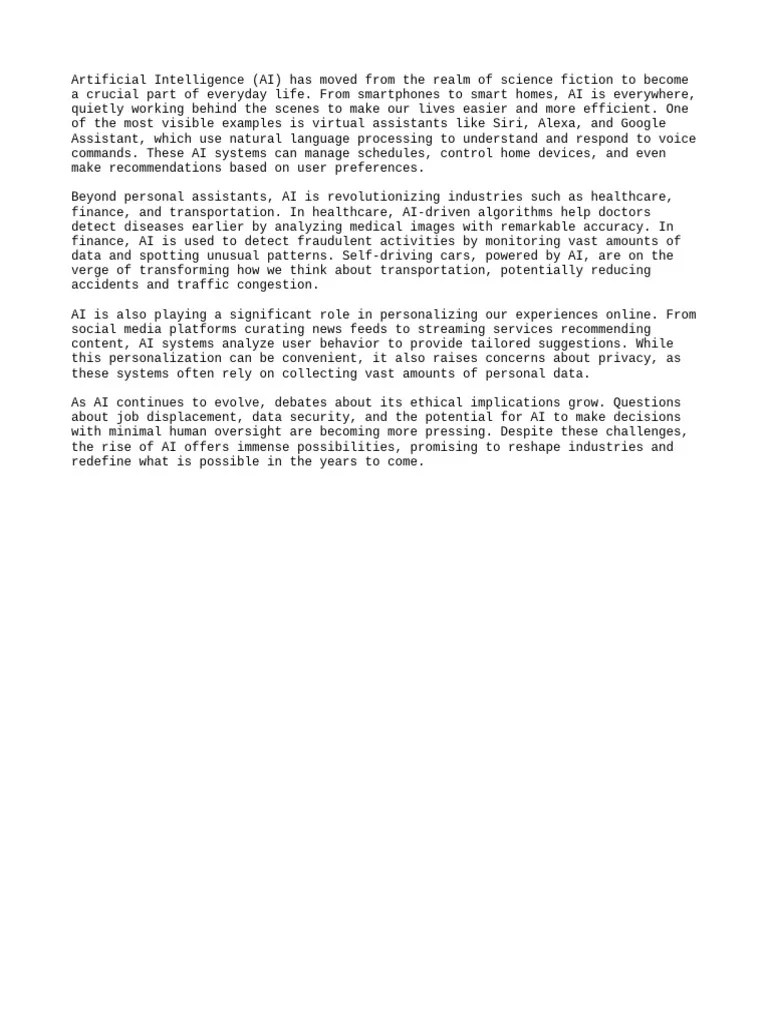 The Rise Of Artificial Intelligence In Daily Life | PDF