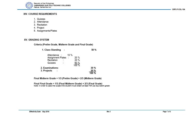 Grading System | PDF