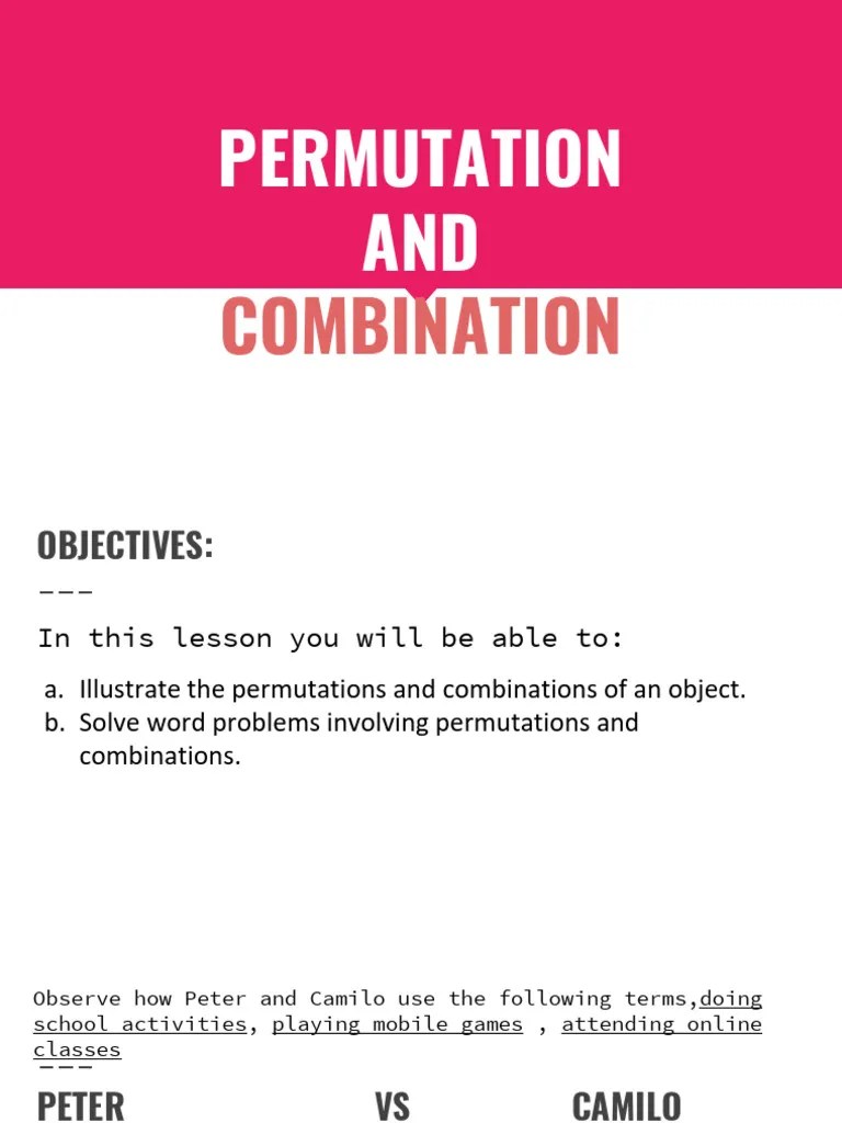 Permutation And Combination Lecture | PDF