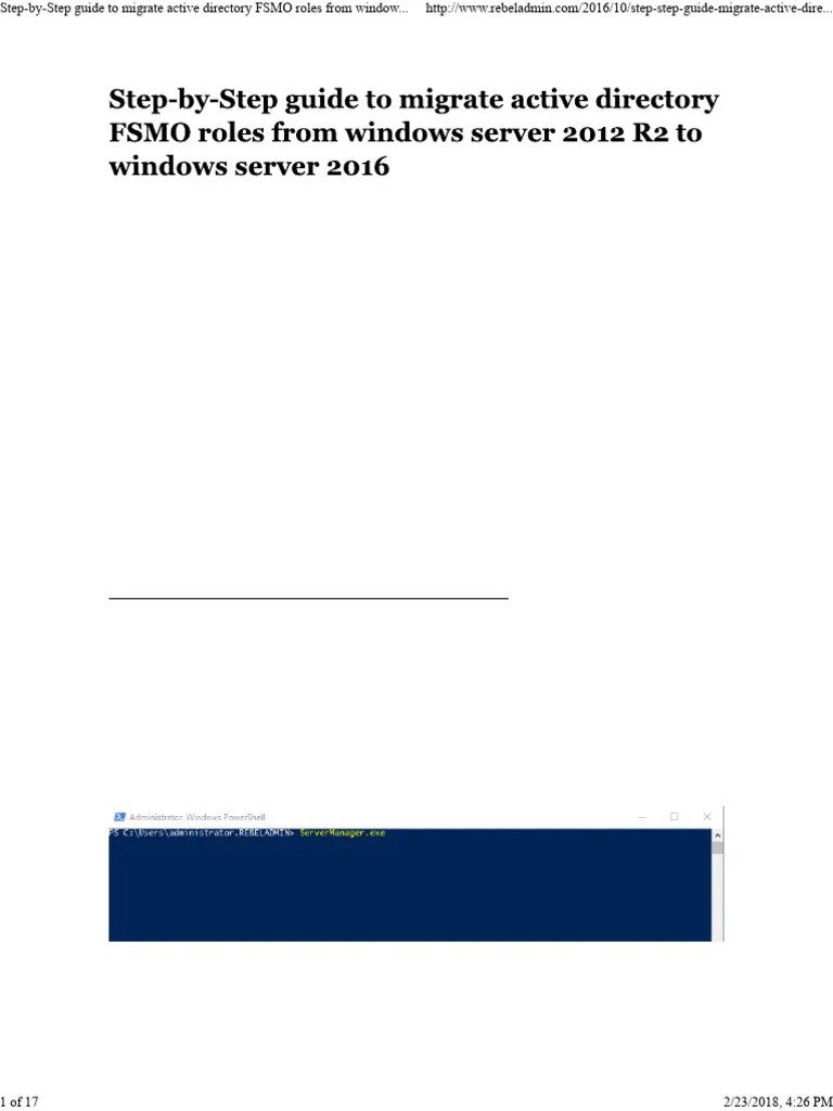 Step-by-Step Guide To Migrate Active Directory FSMO Roles From Windows ...