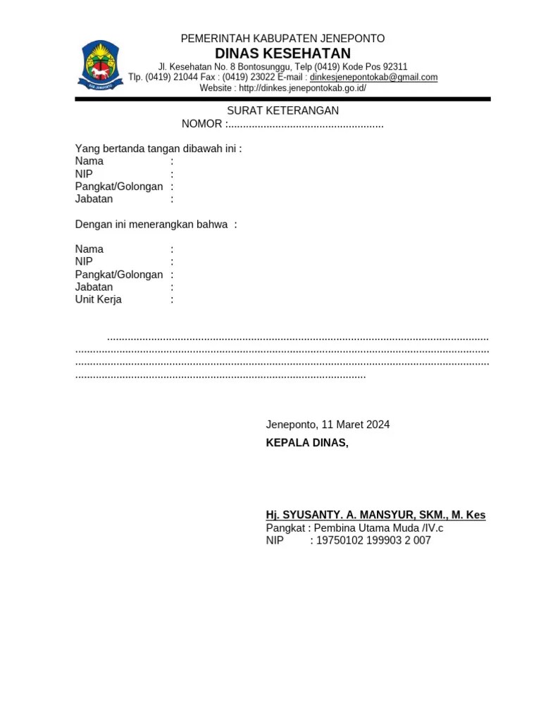 SURAT KETERANGAN | PDF