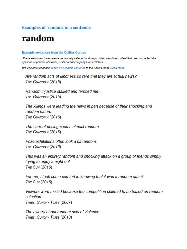 Random Definition | PDF | Mystery, Thriller & Crime Fiction