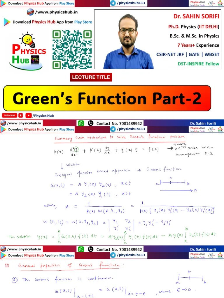 (PDF) Lec-35 Greens Function - Part 2 | PDF