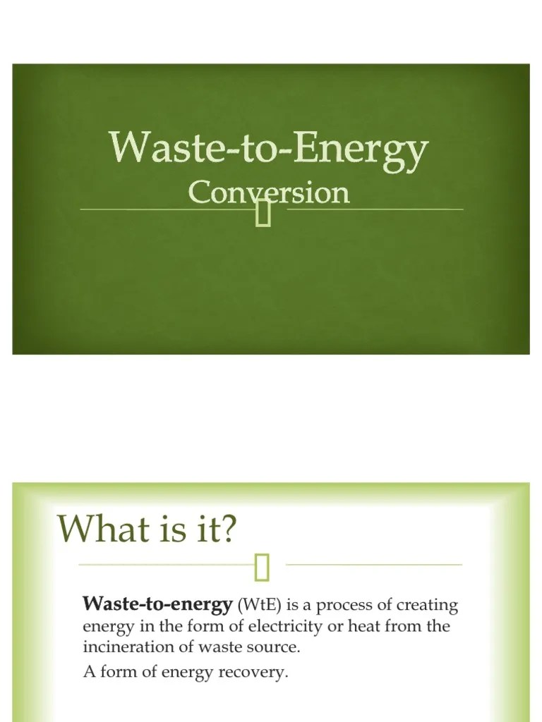 Waste To Energy | PDF