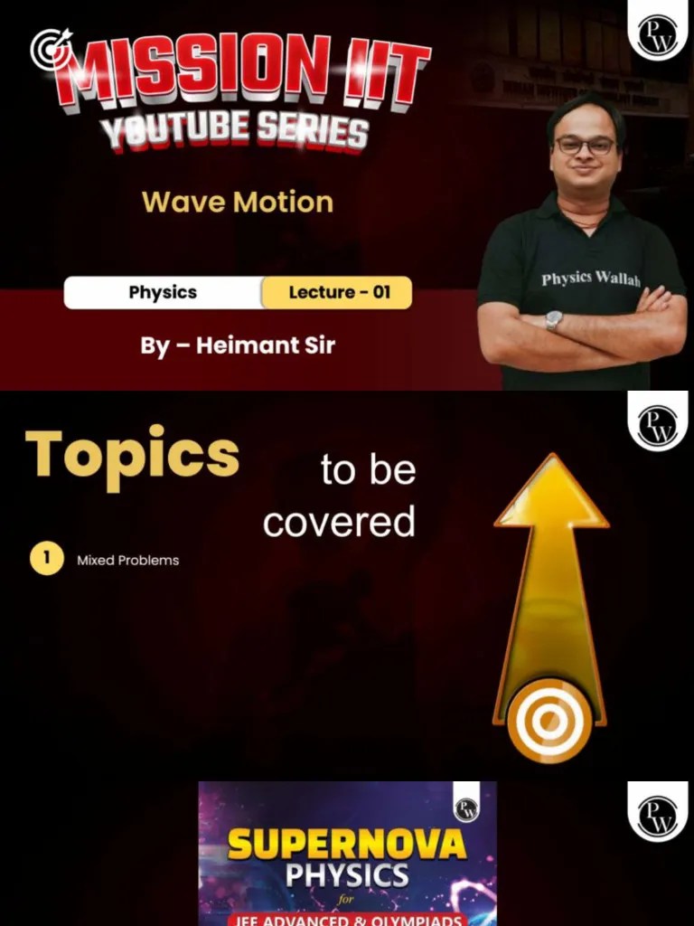 Wave Motion - Toughest PYQs Class Notes | PDF