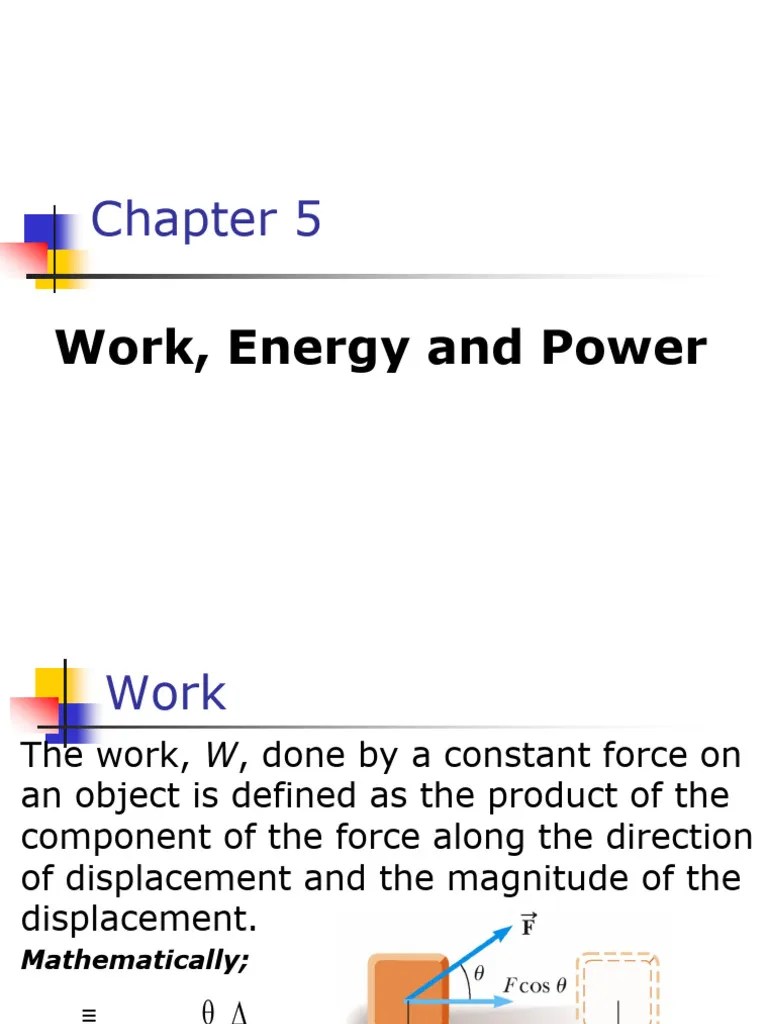 Chapter05 Work Energy And Power | PDF