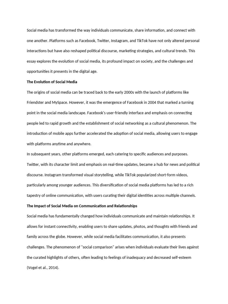 Social Media Has Transformed The Way Individuals Communicate | PDF