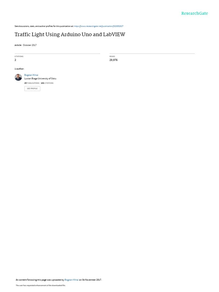 Traffic Light Using Arduino Uno And Lab View | PDF