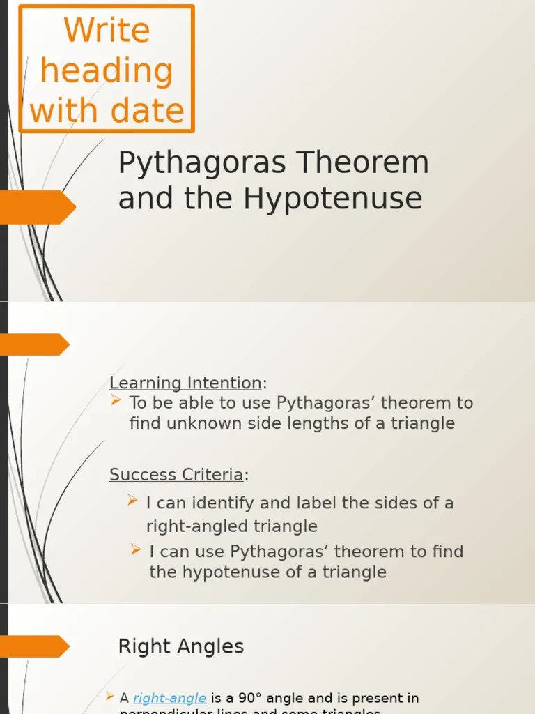 Pythagoras Theorem & The Hypotenuse | PDF