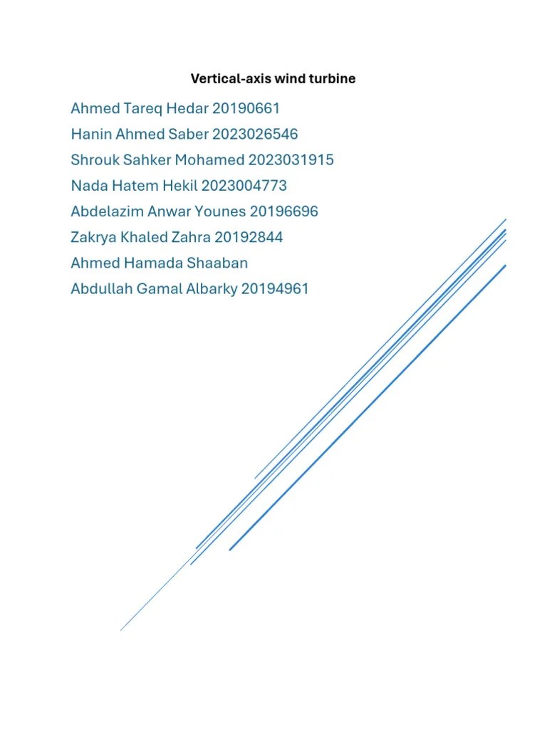 Vertical Axis Wind Turbine | PDF