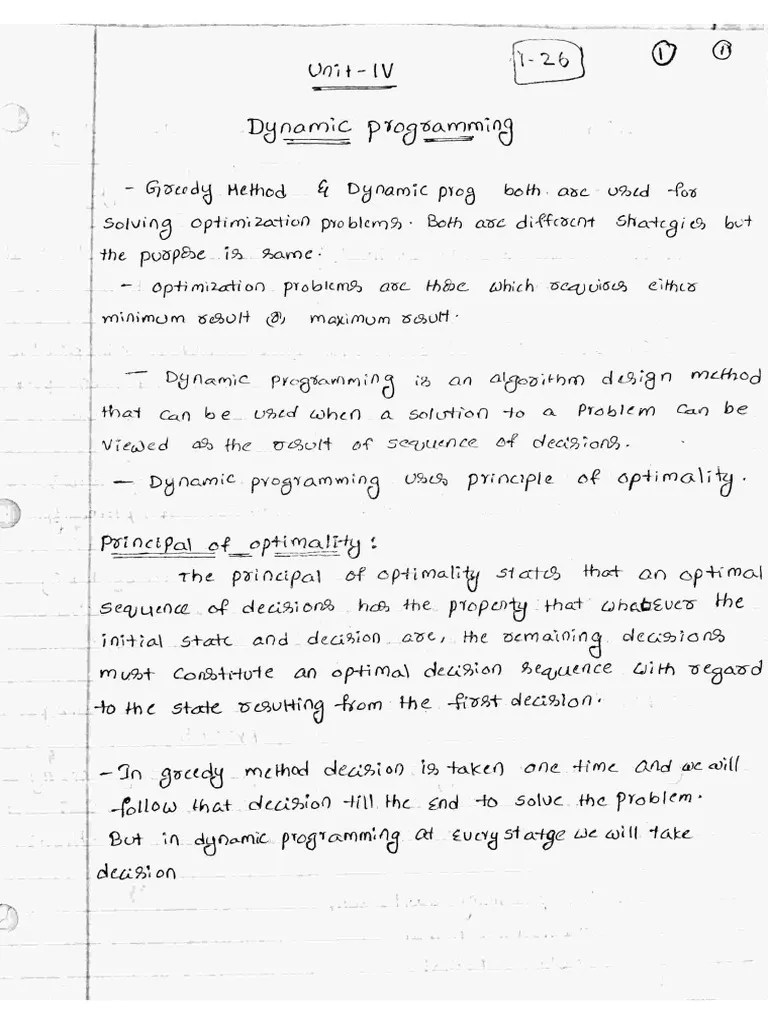 Unit-4 Dynamic Programming | PDF