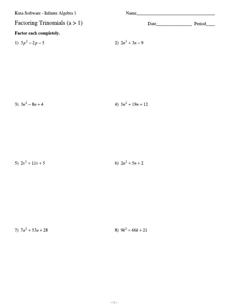 Factorization Questions - Try | PDF
