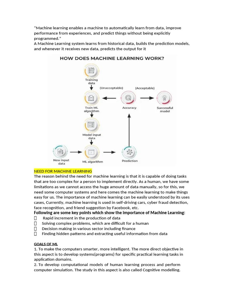 Ml Notes Unit 1 | PDF