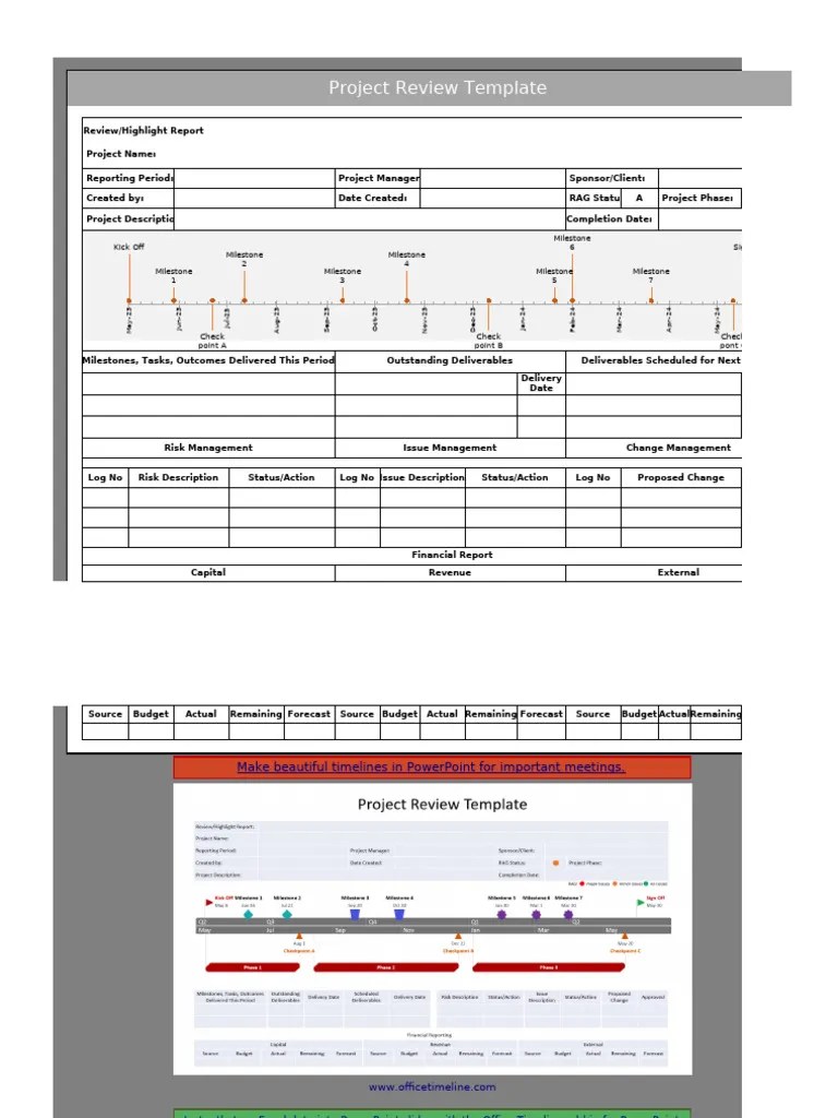 Excel Project Review Template | PDF
