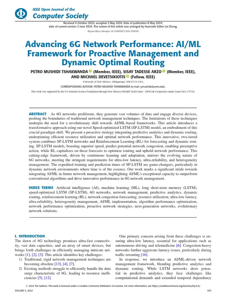 Advancing 6G Network Performance AI ML Framework For Proactive ...