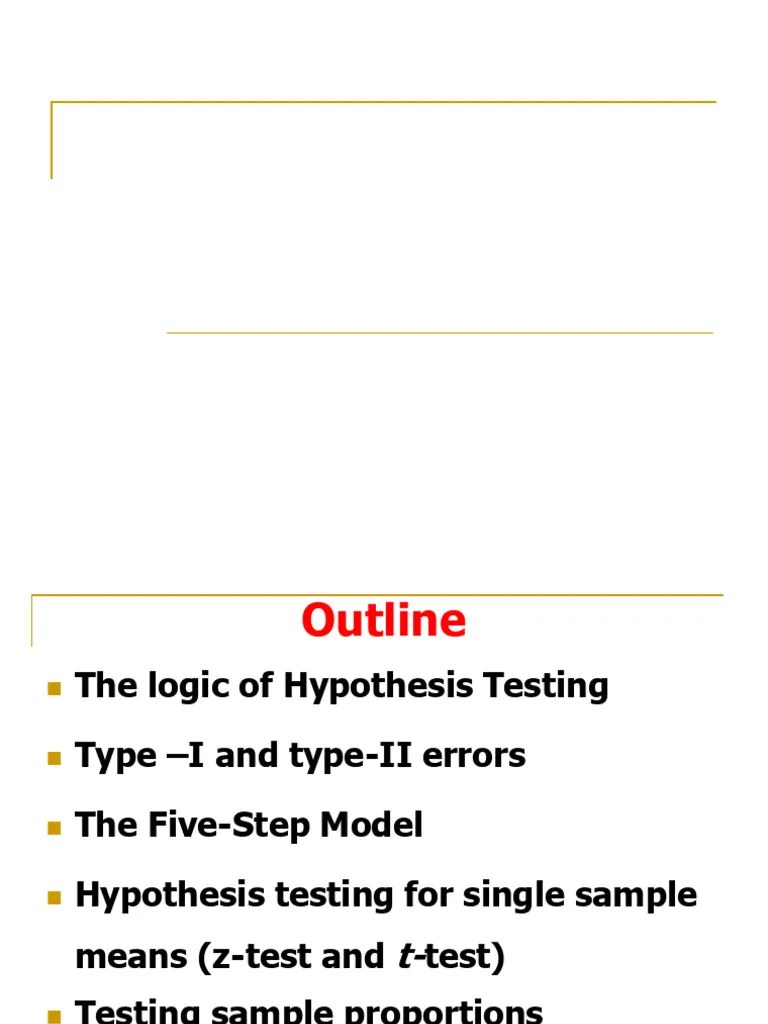 Chapter 3- Hypothesis Testing | PDF