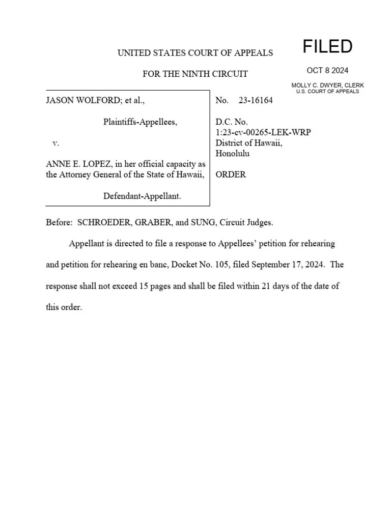 Wolford En Banc Response Order | PDF