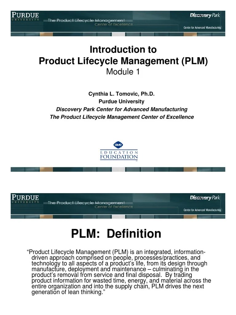 001 Introduction To PLM | PDF | Product Lifecycle | Production And Manufacturing