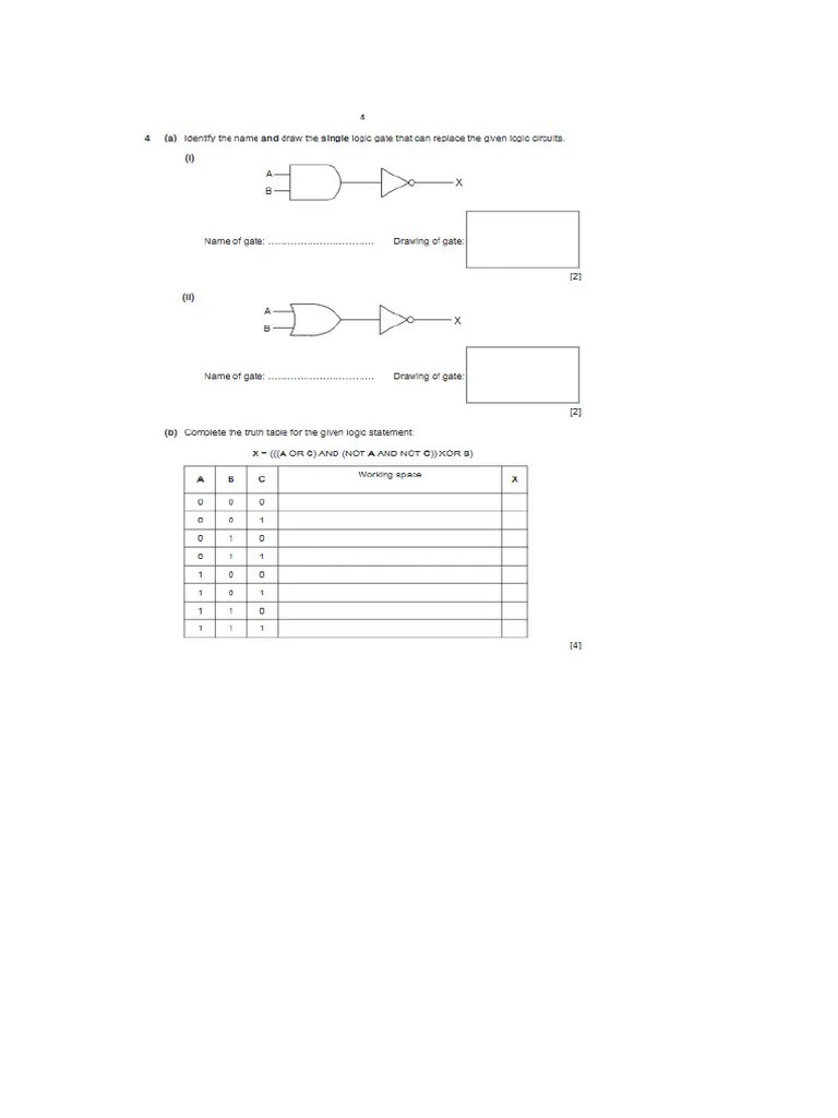 Logic Gates Questions Igcse Computer Science - 101722 | PDF