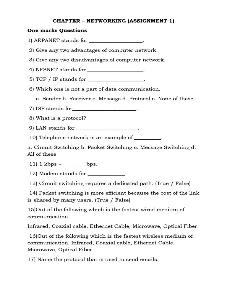 Networking - Assignment 1 | PDF | Computer Network | Art
