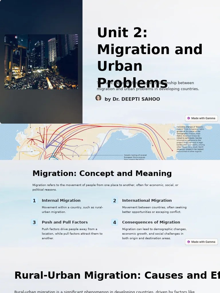 Migration And Urbanization | PDF