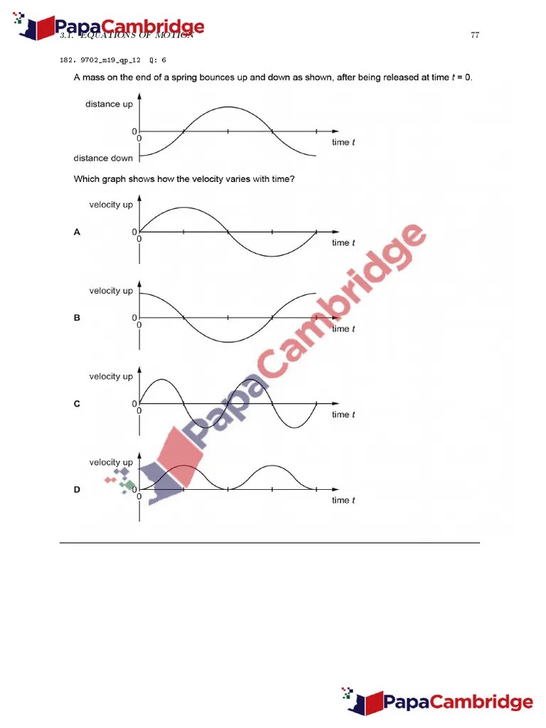 Physics 9702 Paper 1 - Kinematics-8 | PDF