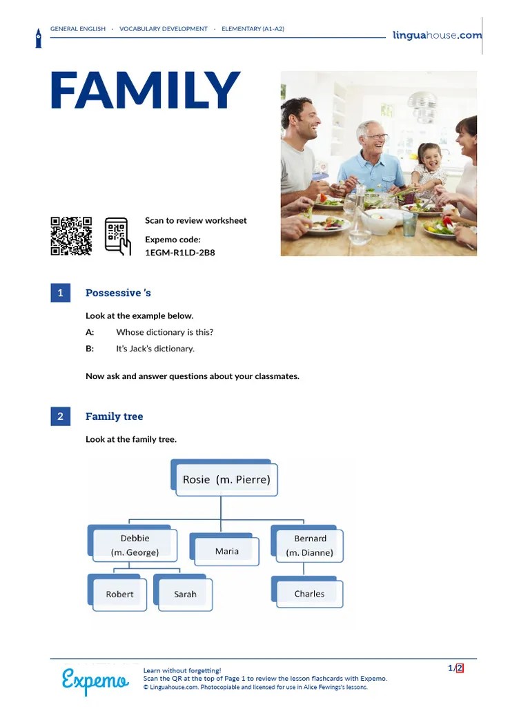 Family British English Student A1 A2 | PDF | Learning | Language Arts ...