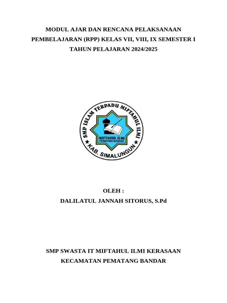 Cover RPP Dan Modul Ajar | PDF