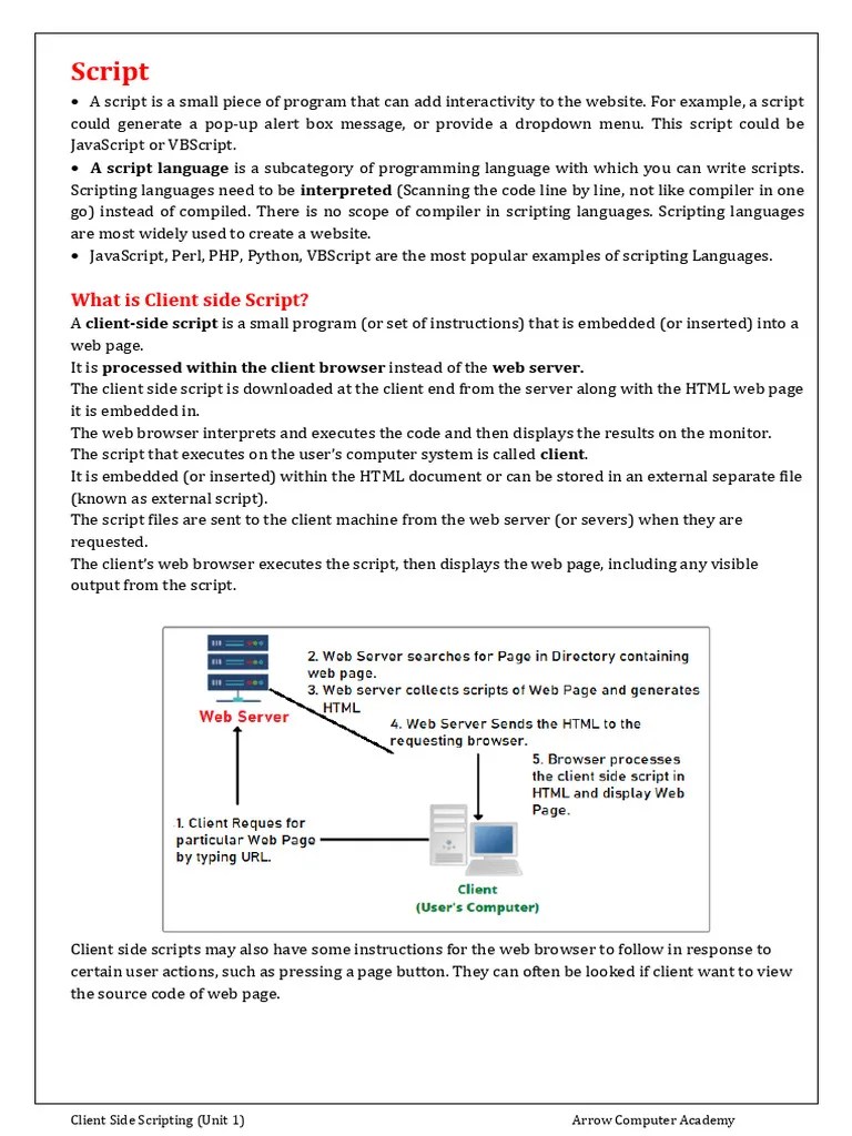 Unit 1 CSS (Client Side Scripting) | PDF | Java Script | World Wide Web