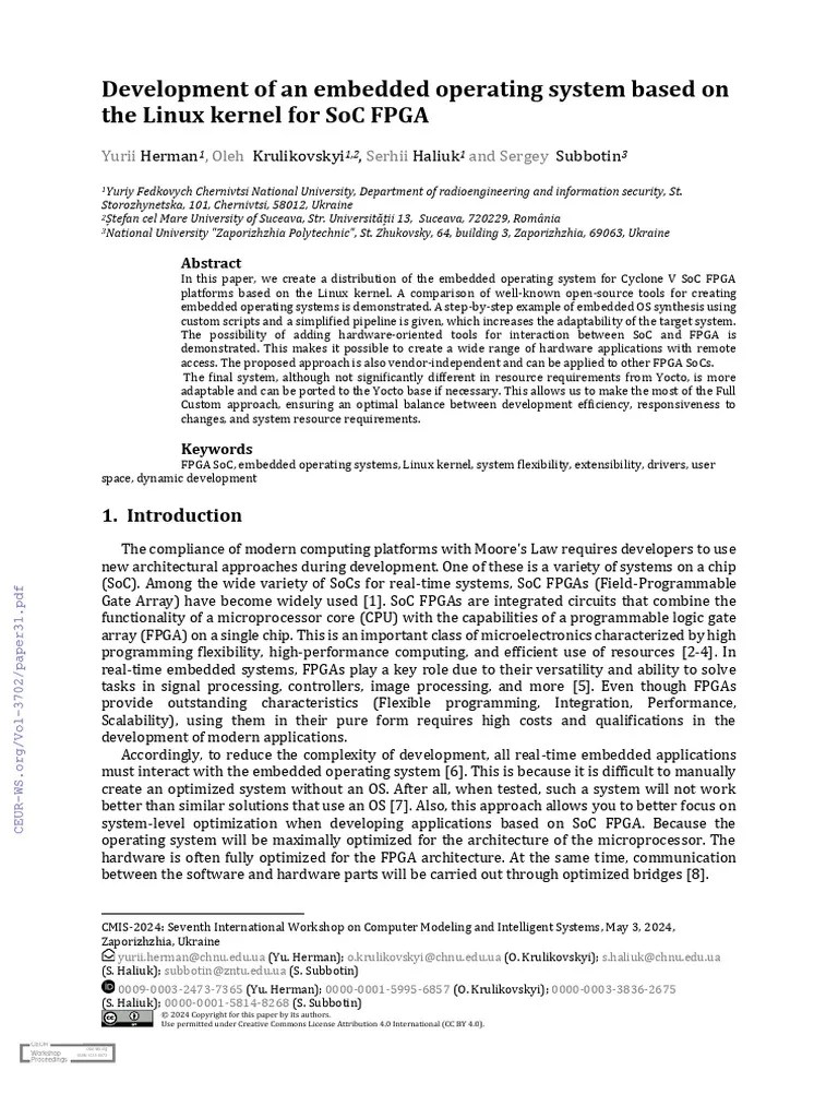 Development Of An Embedded Operating System Based On The Linux Kernel ...
