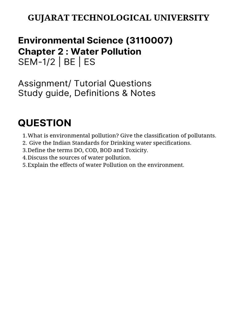 Es Assignment Chapter 1 Introduction To Environment | PDF