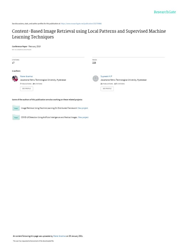 Content-Based Image Retrieval Using Local Patterns And Supervised ...