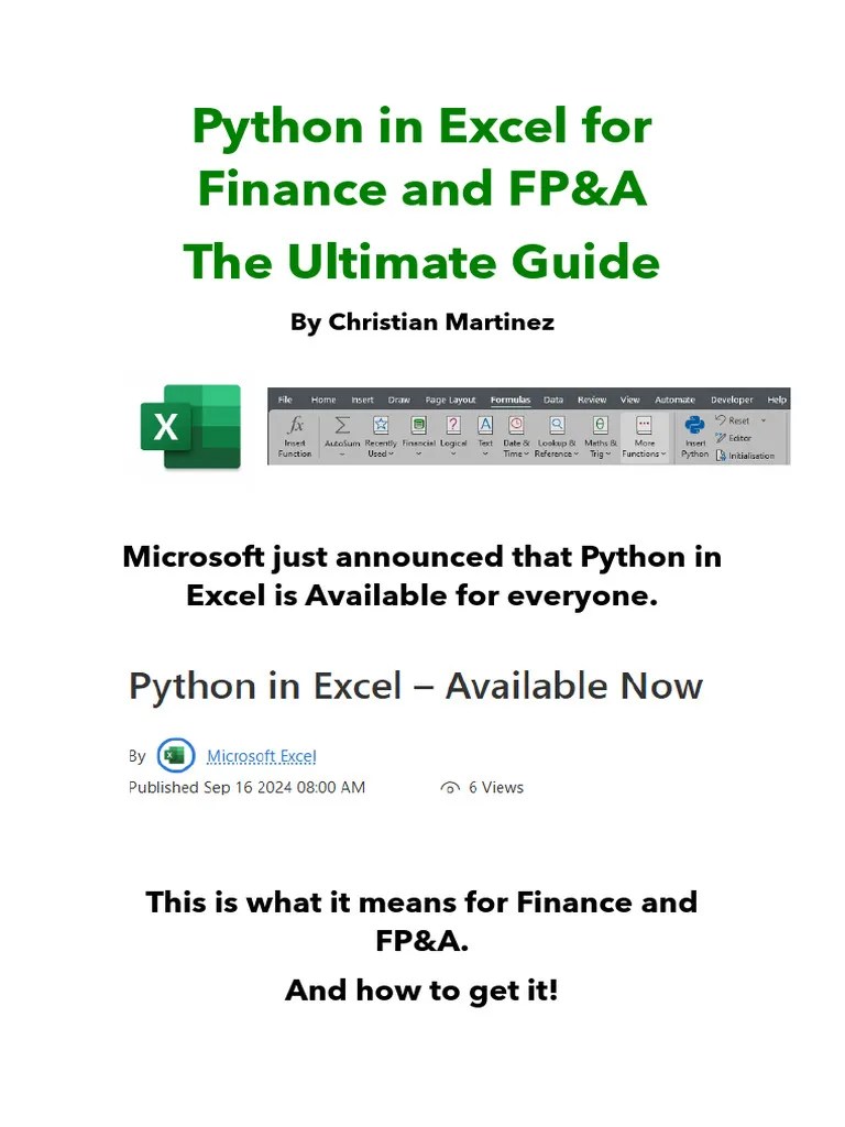 Python In Excel | PDF | Microsoft Excel | Computers
