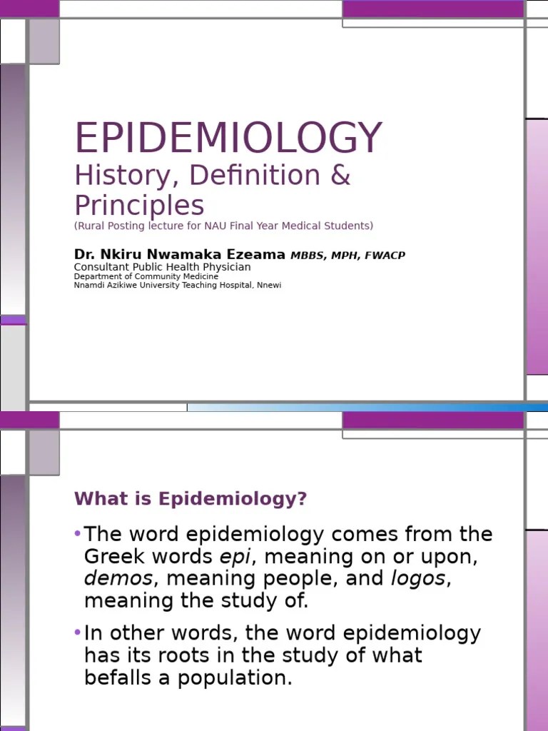 EPIDEMIOLOGY_Definition, History, Principles | PDF