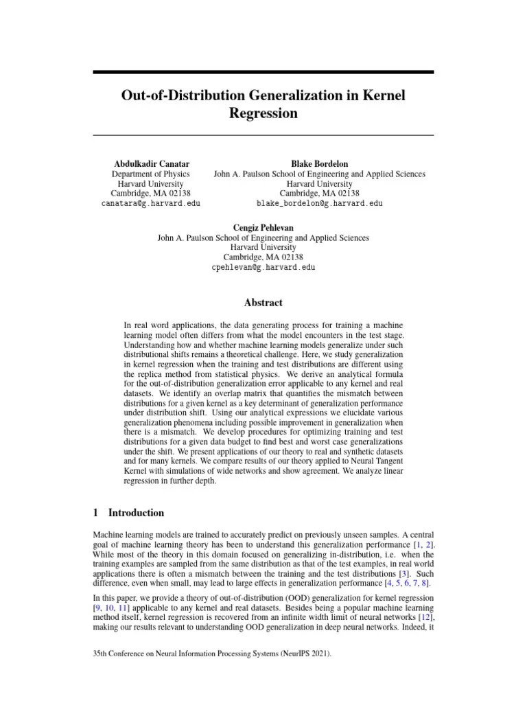 Out-of-distribution-generalization-in-kernel-regression-Paper | PDF