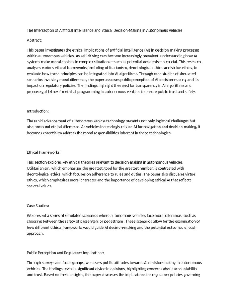 The Intersection Of Artificial Intelligence And Ethical Decision-Making ...